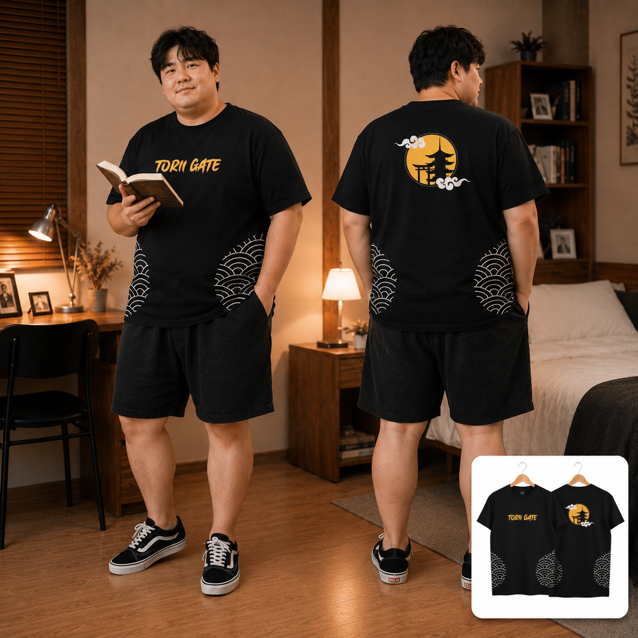 MASTERPIECE COLLECTION TEE TORII GATE (BLACK)-KAOS... - Gambar 2