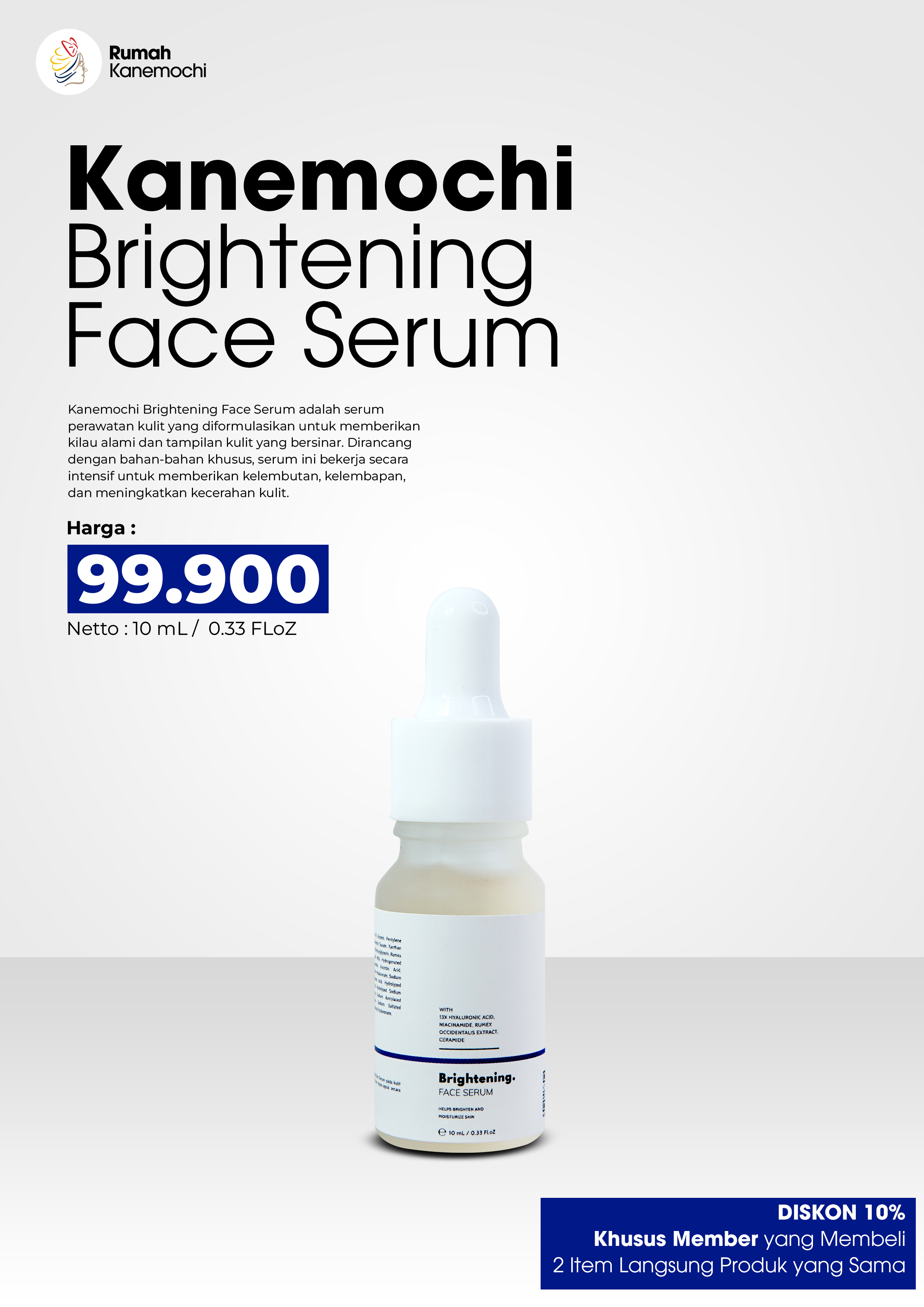KANEMOCHI CARE SKINCARE WHITELABEL BRIGHTENING FAC...