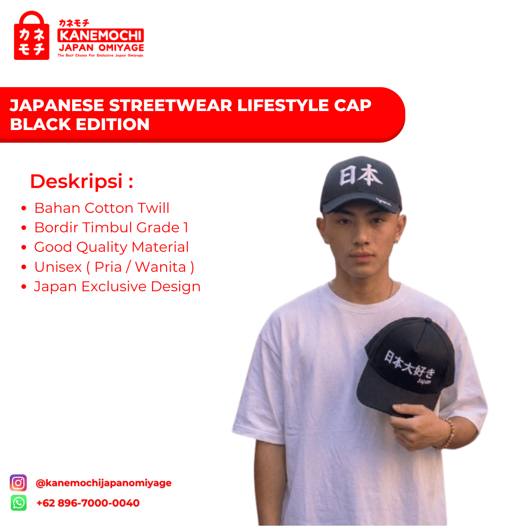 Japanese Streetwear Lifestyle Cap Black Edition |... - Gambar 12