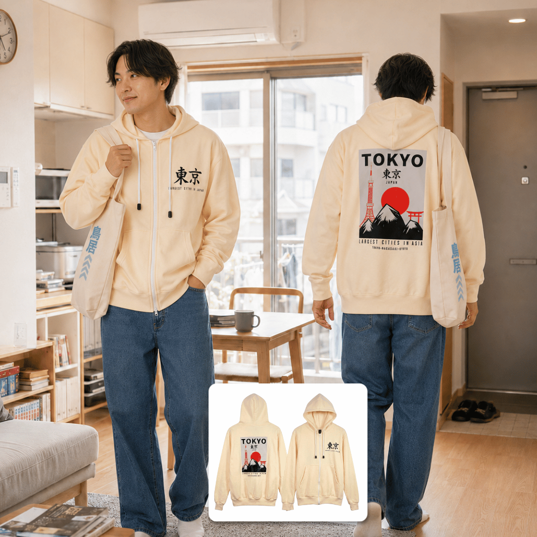 Tokyo Streetwear Zip Hoodie TOKYO JAPAN ALLSIZE &... - Gambar 3