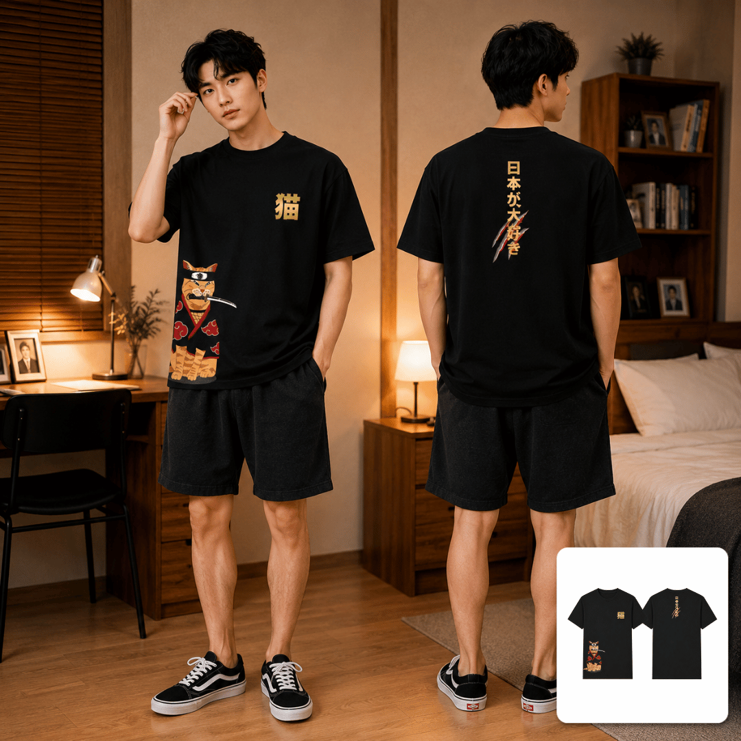 LEGACY COLLECTION TEE SAMURAI NEKO (BLACK) COTTON...