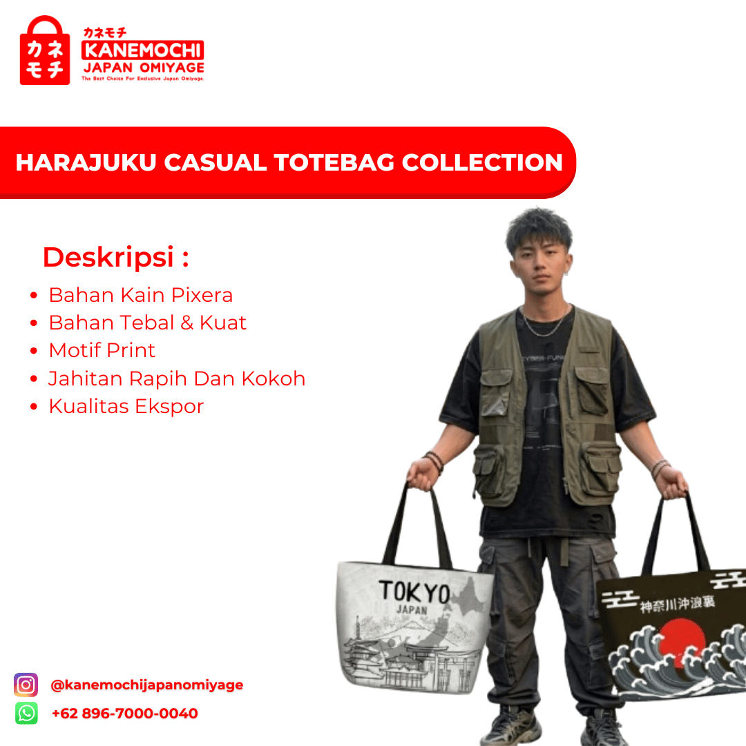 Harajuku Casual Totebag Collection | Tote Bag Kanv... - Gambar 14