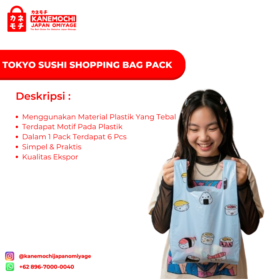 Tokyo Sushi Shopping Bag Pack | Kantong Plastik Mo... - Gambar 6