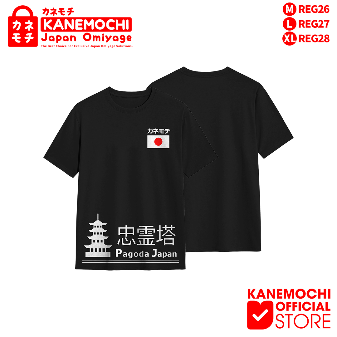 KANEMOCHI KAOS HITAM UNISEX MOTIF JAPAN CAPITAL Ny...