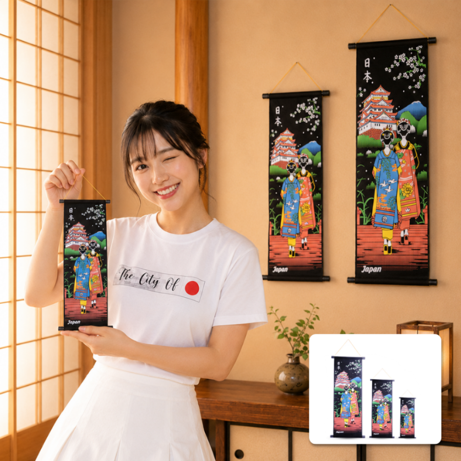 Kakejiku Colorful Signature GEISHA & OSAKA CASTLE...