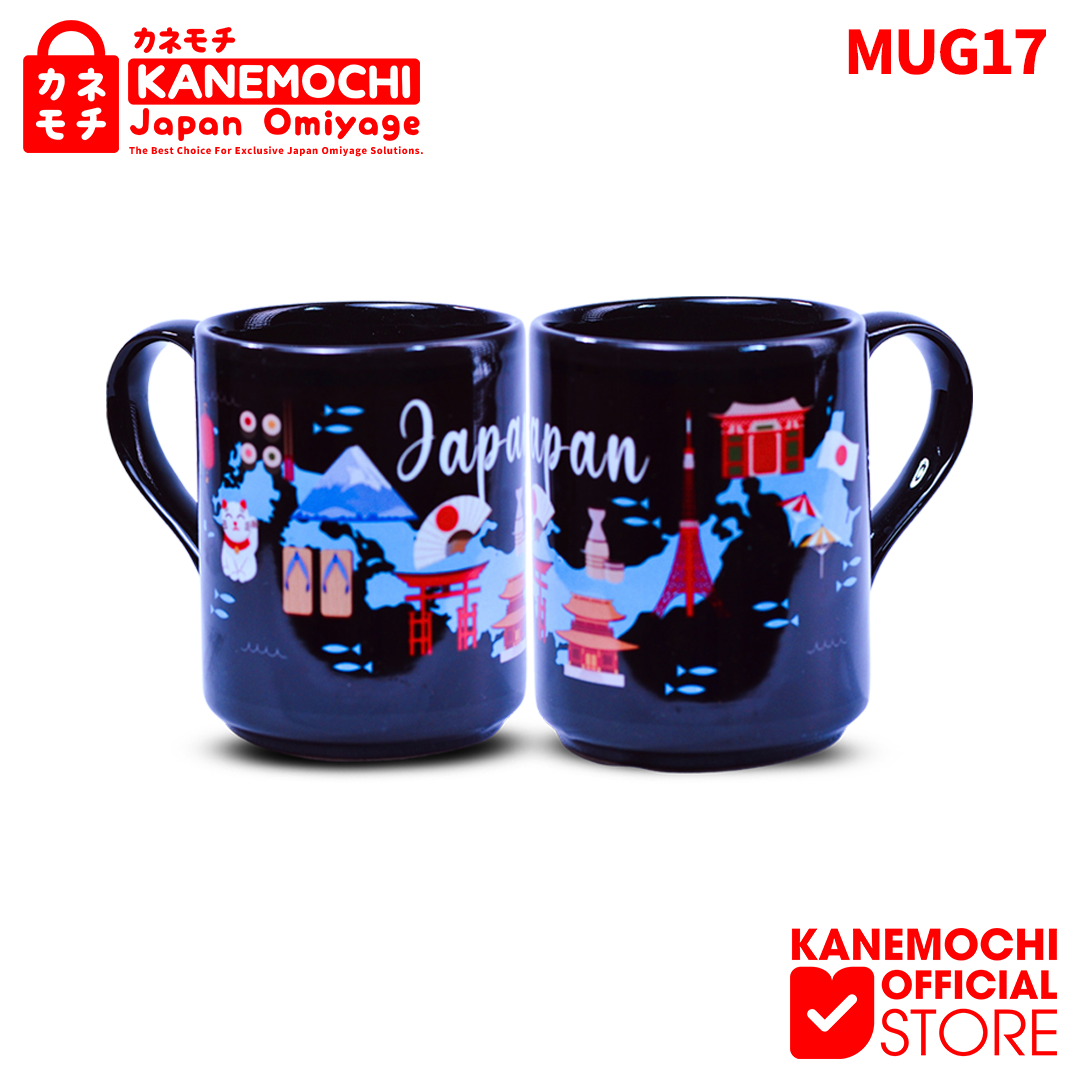 KANEMOCHI MUG KERAMIK BLACK SOUVENIR GELAS KHAS JE... - Gambar 2