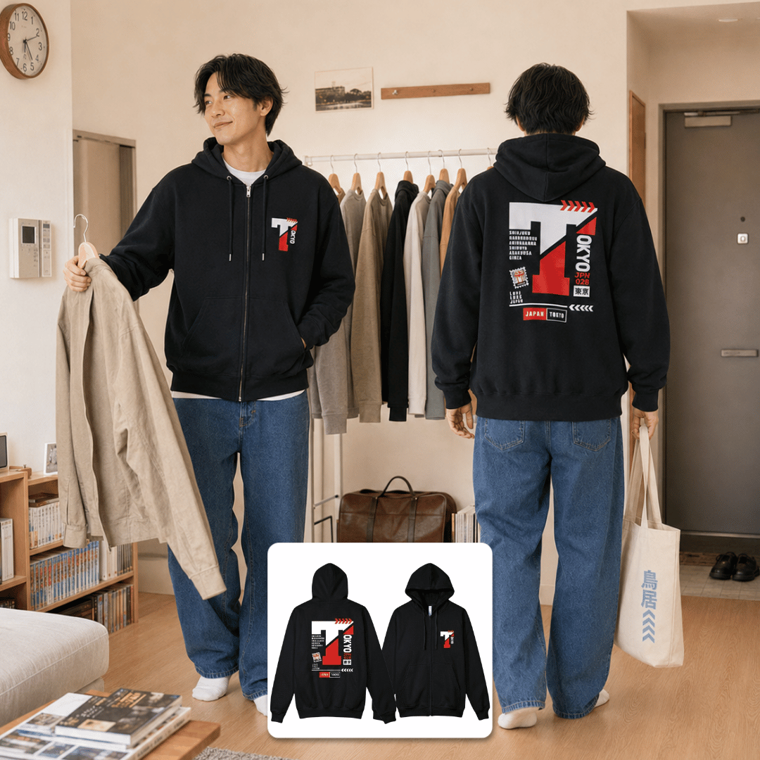 Tokyo Streetwear Zip Hoodie TOKYO JAPAN ALLSIZE &... - Gambar 2