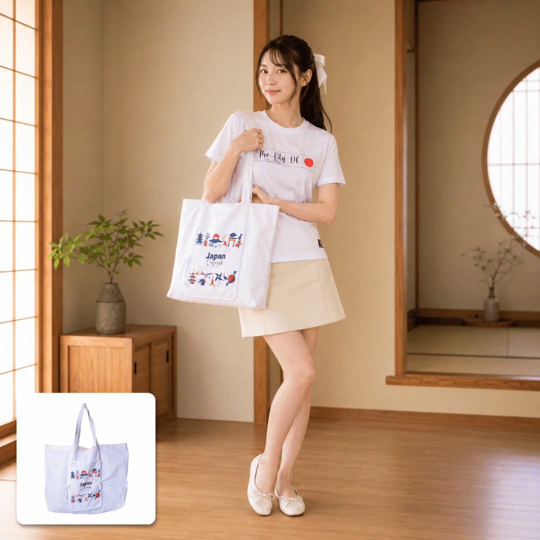 Japanese Smart Fold Bag | Tas Belanja Lipat Motif... - Gambar 7