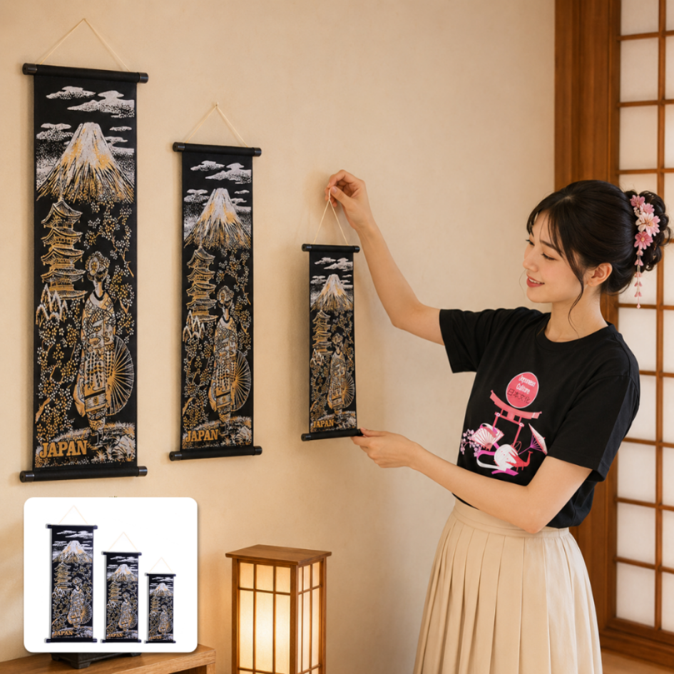 Kakejiku Gold Signature GEISHA FUJI JAPAN - HIASAN...