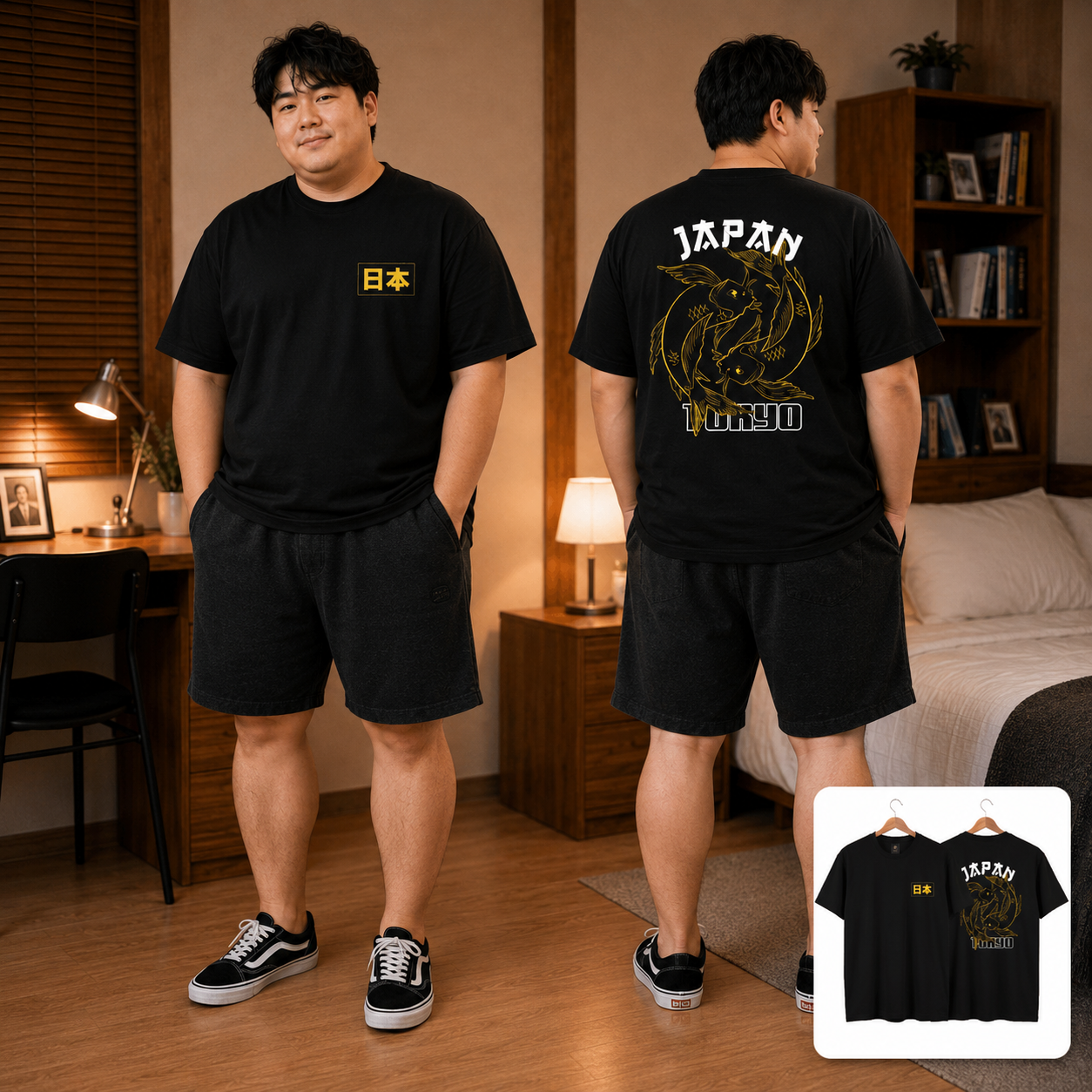 MASTERPIECE COLLECTION TEE TOKYO KOI JAPAN (BLACK)... - Gambar 2