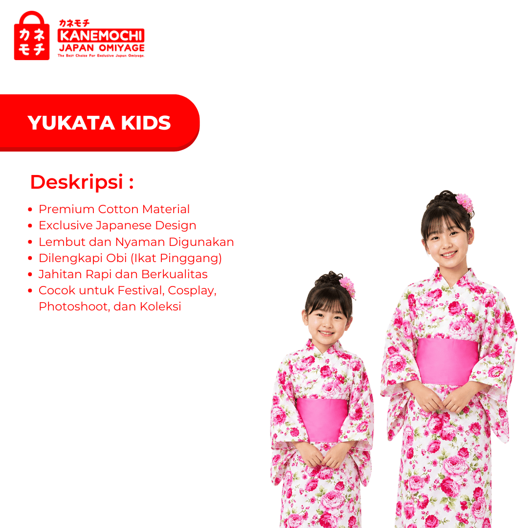 KANEMOCHI YUKATA ANAK WANITA - YUKATA BAJU TRADISI... - Gambar 3