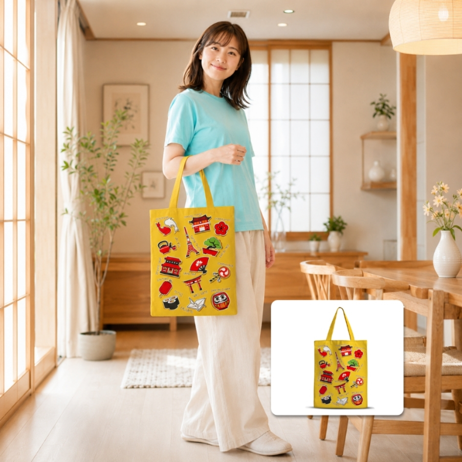 Japanese Lifestyle Tote Bag | Tas Jinjing Motif Je... - Gambar 7