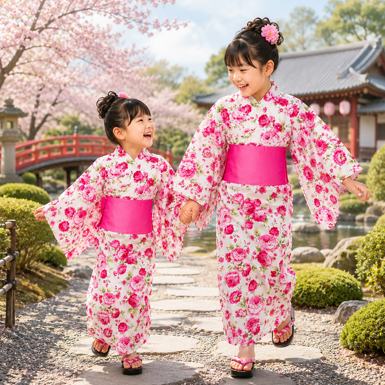 KANEMOCHI YUKATA ANAK WANITA - YUKATA BAJU TRADISI... - Gambar 2