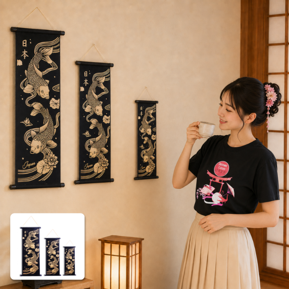 Kakejiku Gold Signature GOLD KOI JAPAN - HIASAN DI...