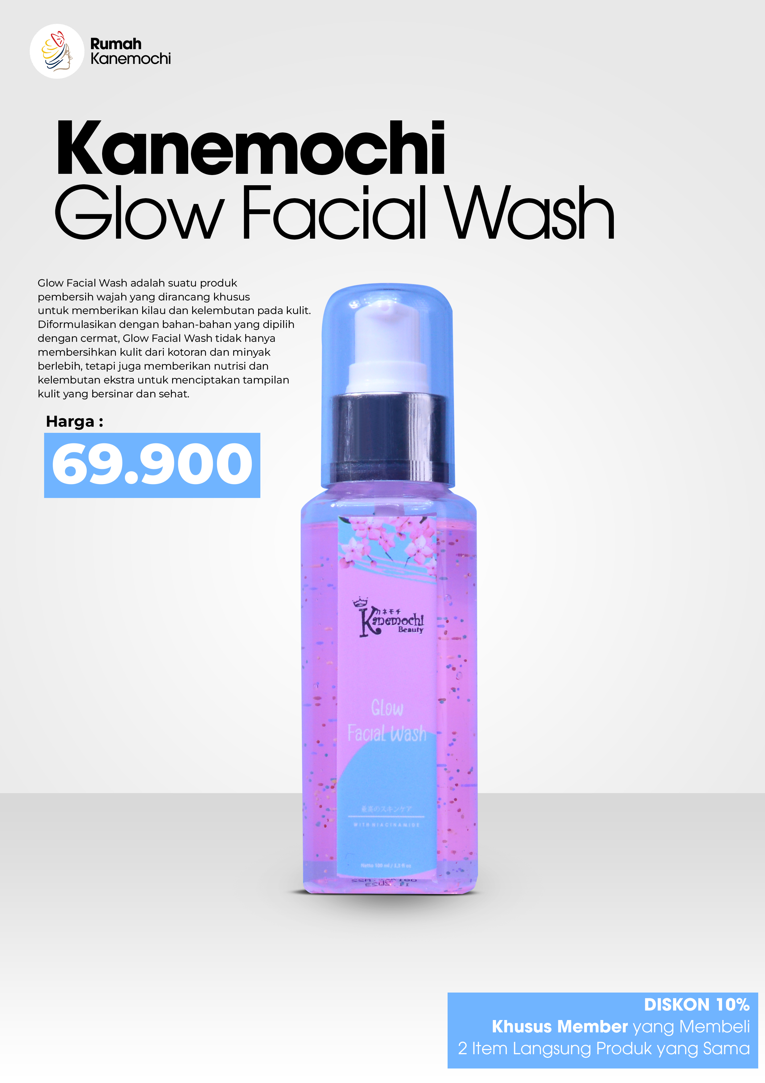 KANEMOCHI CARE GLOW FACIAL WASH 100ML - SKINCARE P...