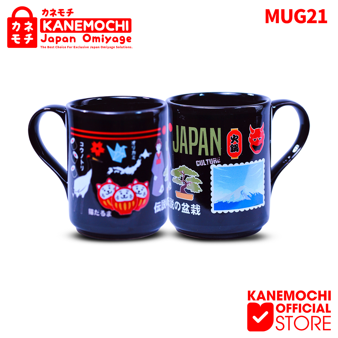 KANEMOCHI MUG KERAMIK BLACK SOUVENIR GELAS KHAS JE... - Gambar 6