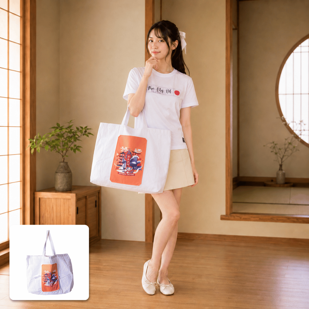 Japanese Smart Fold Bag | Tas Belanja Lipat Motif... - Gambar 9