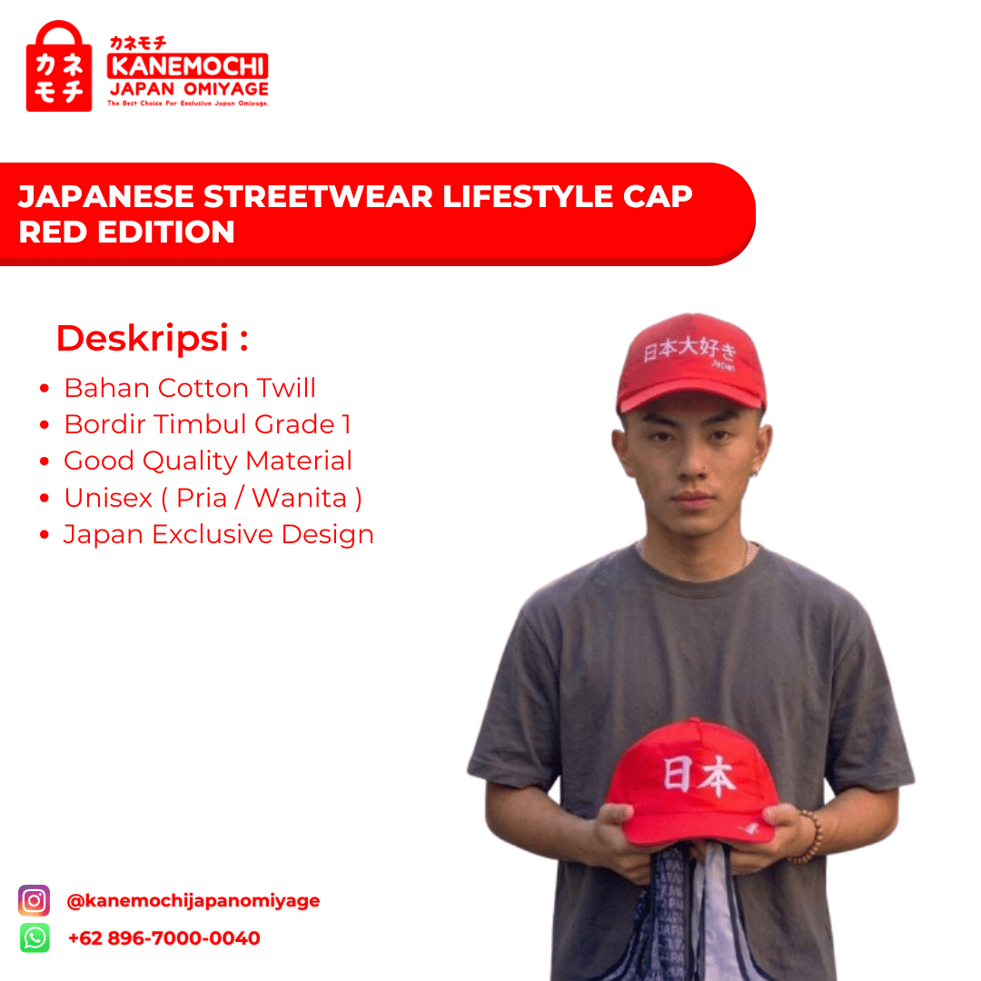 Japanese Streetwear Lifestyle Cap Red Edition | To... - Gambar 15