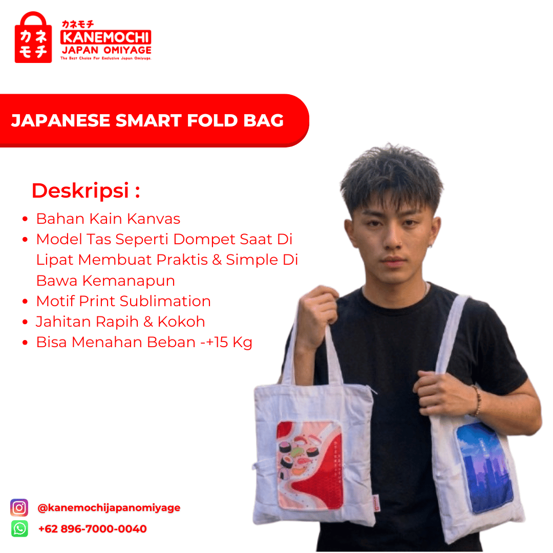 Japanese Smart Fold Bag | Tas Belanja Lipat Motif... - Gambar 37