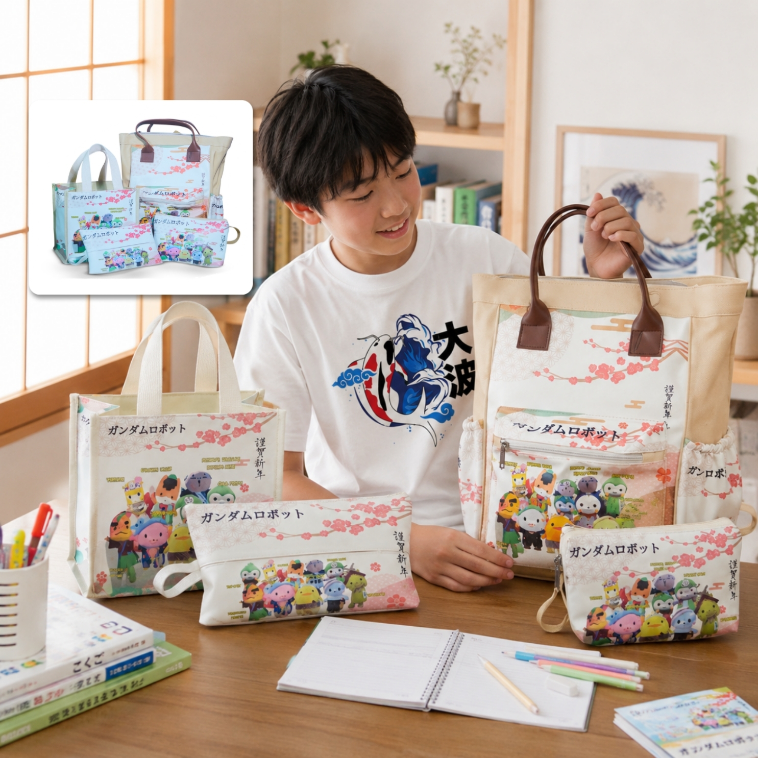 Premium Japanese Kawaii Backpack Set | Tas Sekolah... - Gambar 4