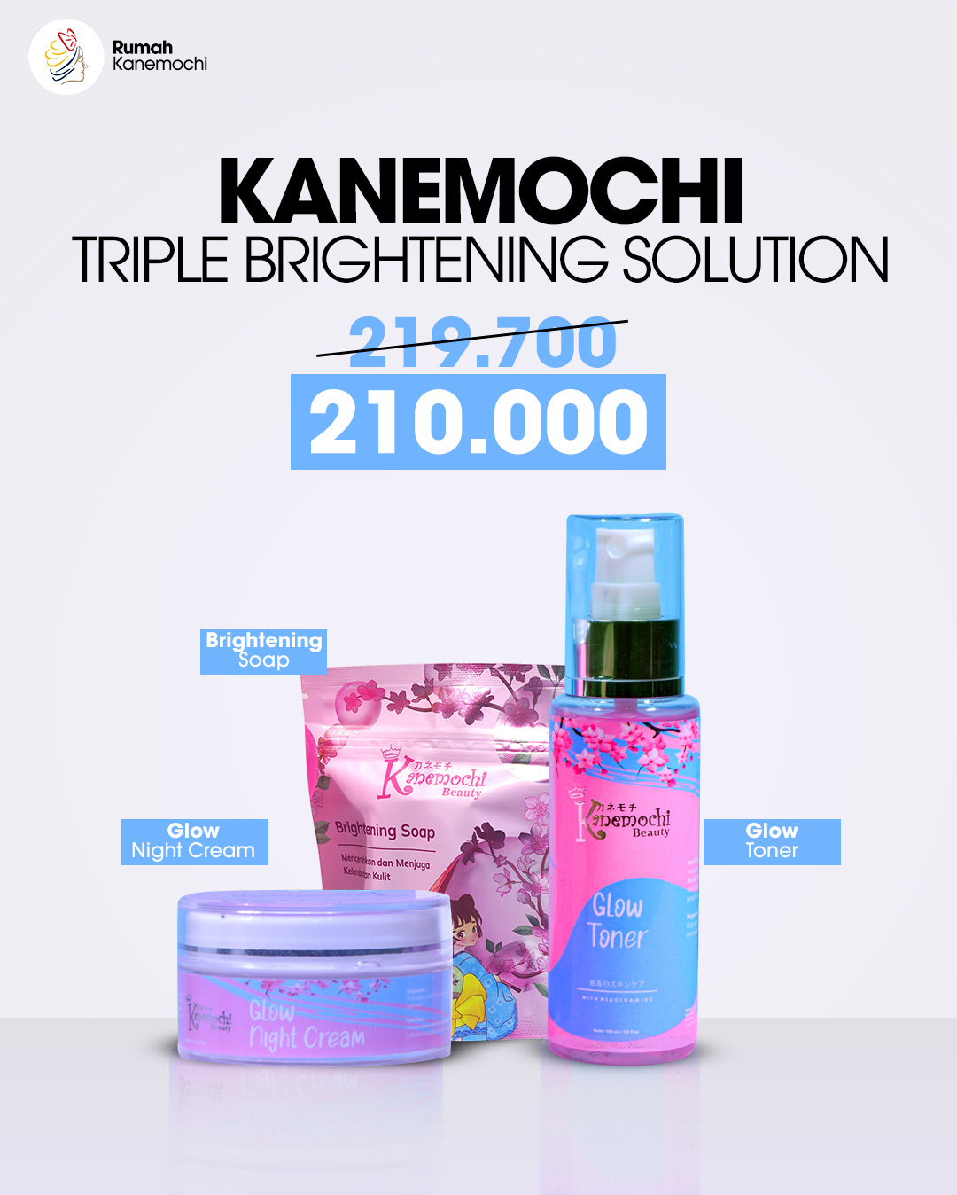 KANEMOCHI CARE PINK MAGIC GLOW SOAP - TRIPLE BRIGH...