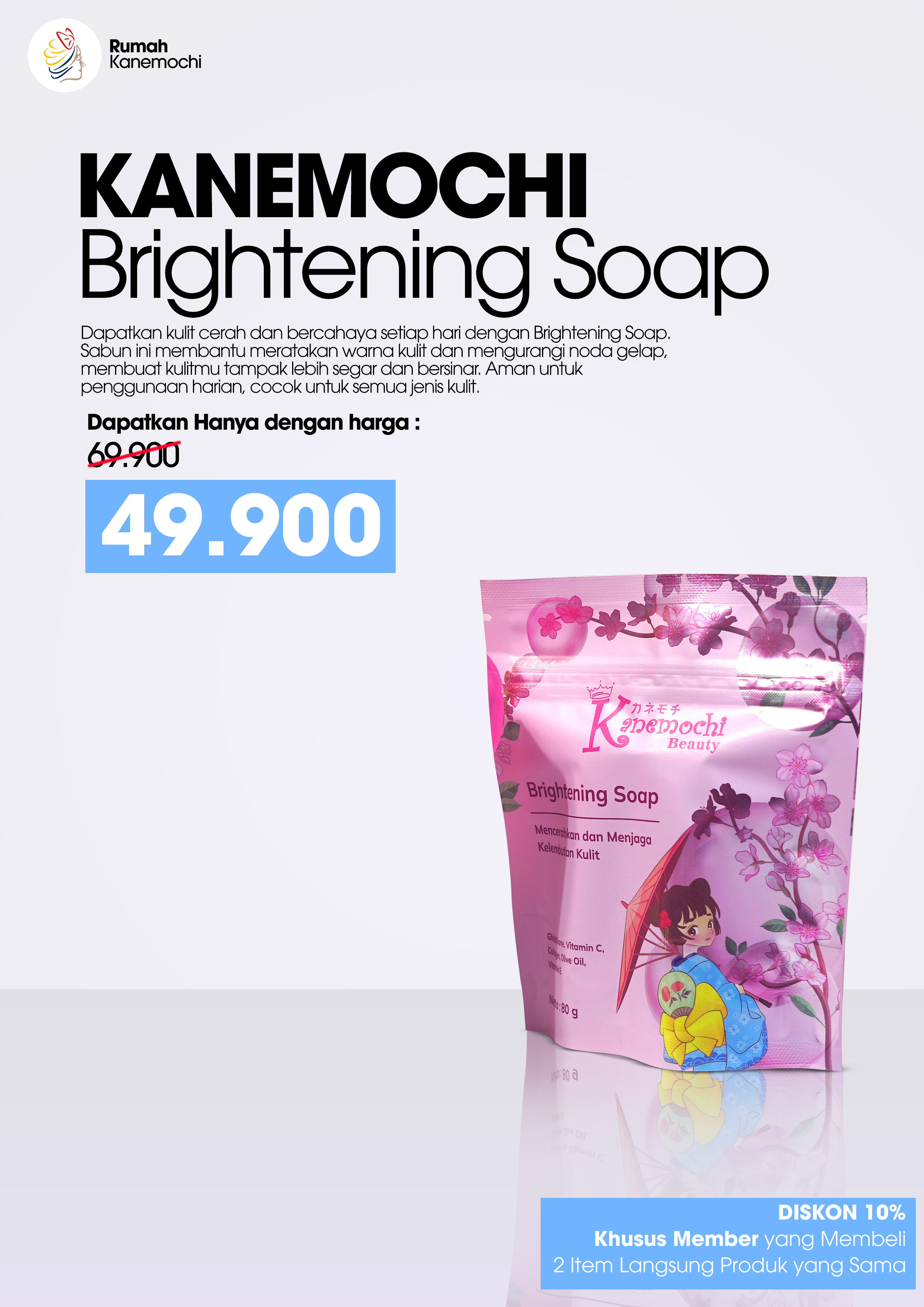KANEMOCHI CARE PINK MAGIC GLOW SOAP - SKINCARE Sab...