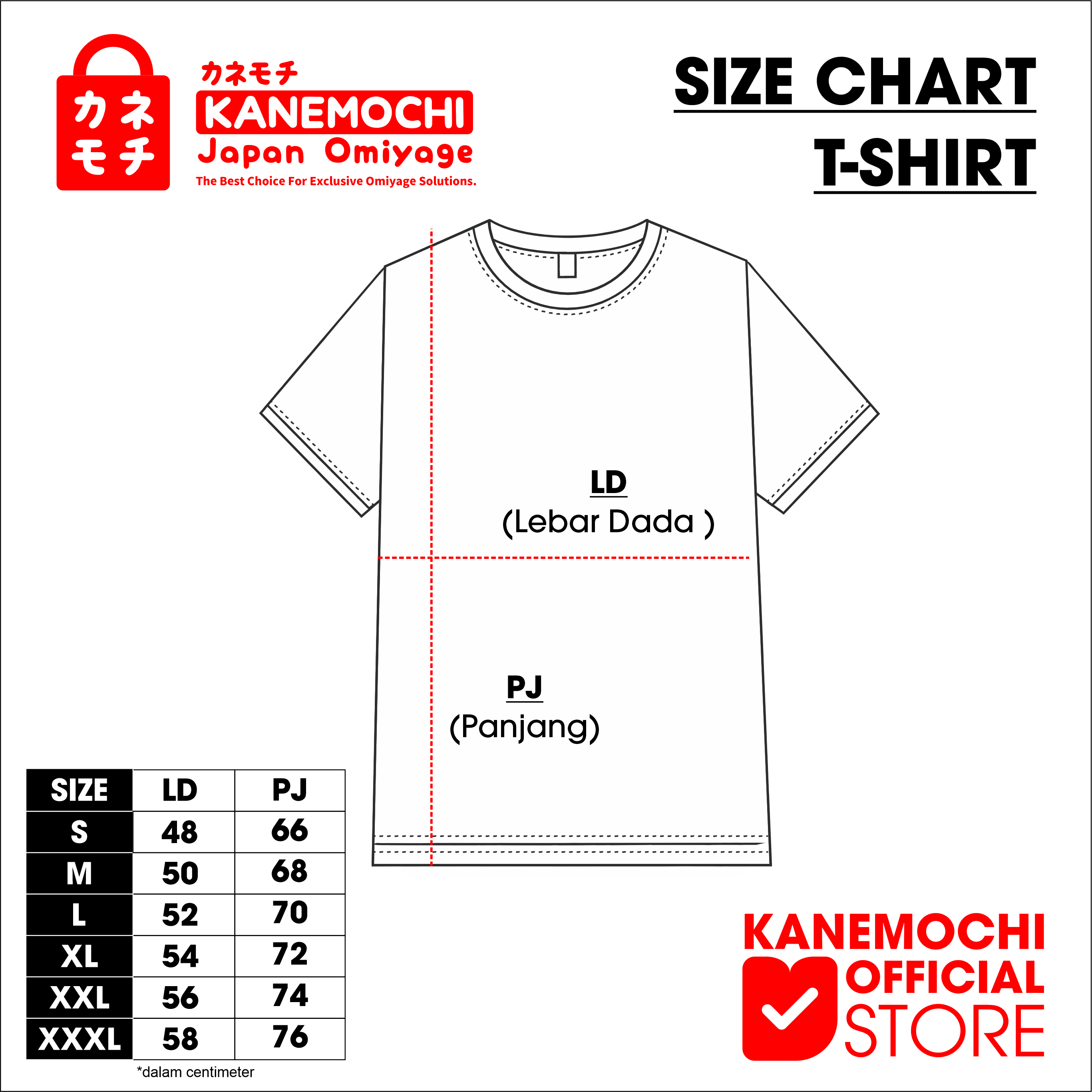 KANEMOCHI T-SHIRT - KANEMOCHI KAOS PUTIH UNISEX MO... - Gambar 3