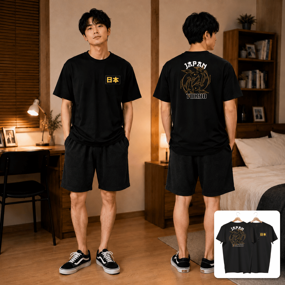 MASTERPIECE COLLECTION TEE TOKYO KOI JAPAN (BLACK)...