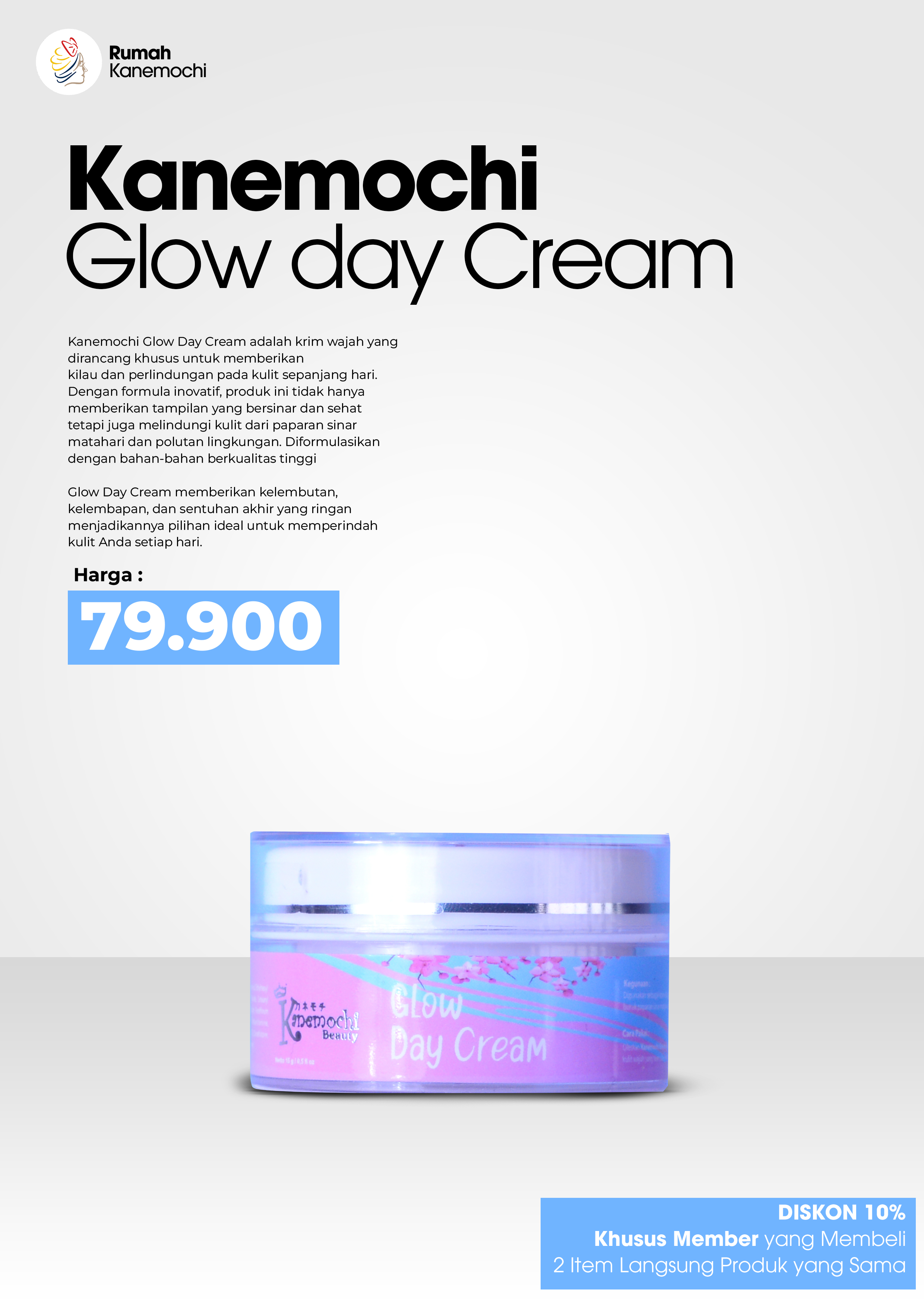 KANEMOCHI CARE GLOW DAY CREAM 15GR - Skincare Waja...