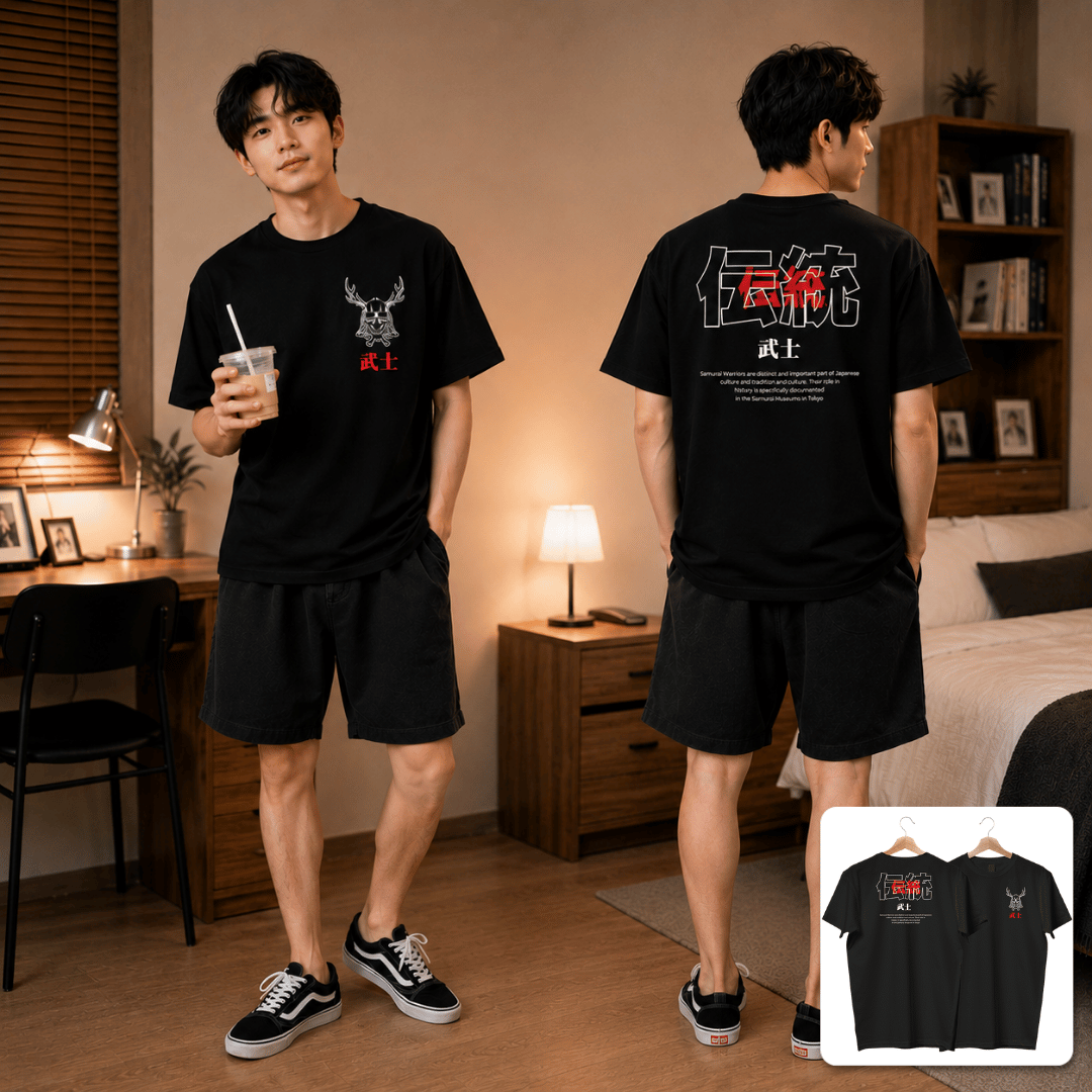 IMPERIAL COLLECTION TEE SAMURAI WARRIOR JAPAN (BLA... - Gambar 3
