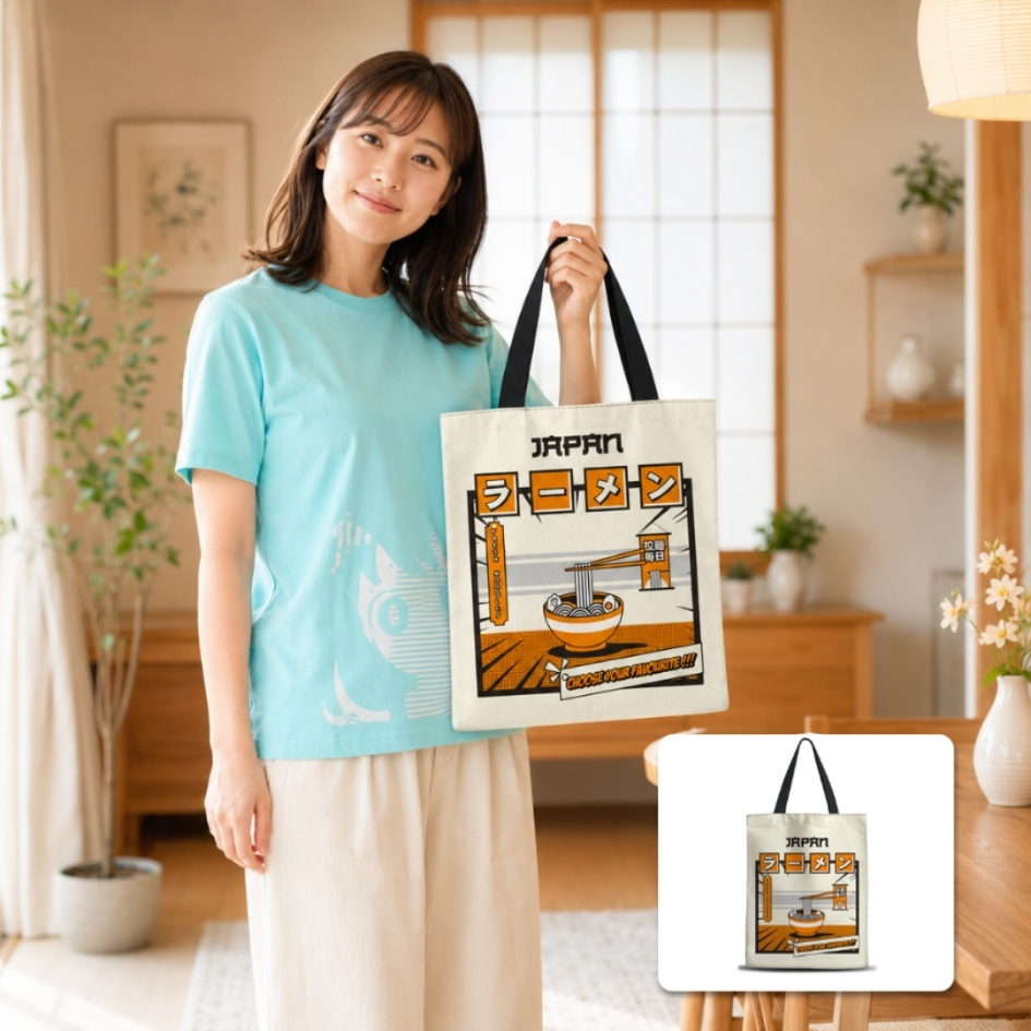 Japanese Lifestyle Tote Bag | Tas Jinjing Motif Je... - Gambar 5
