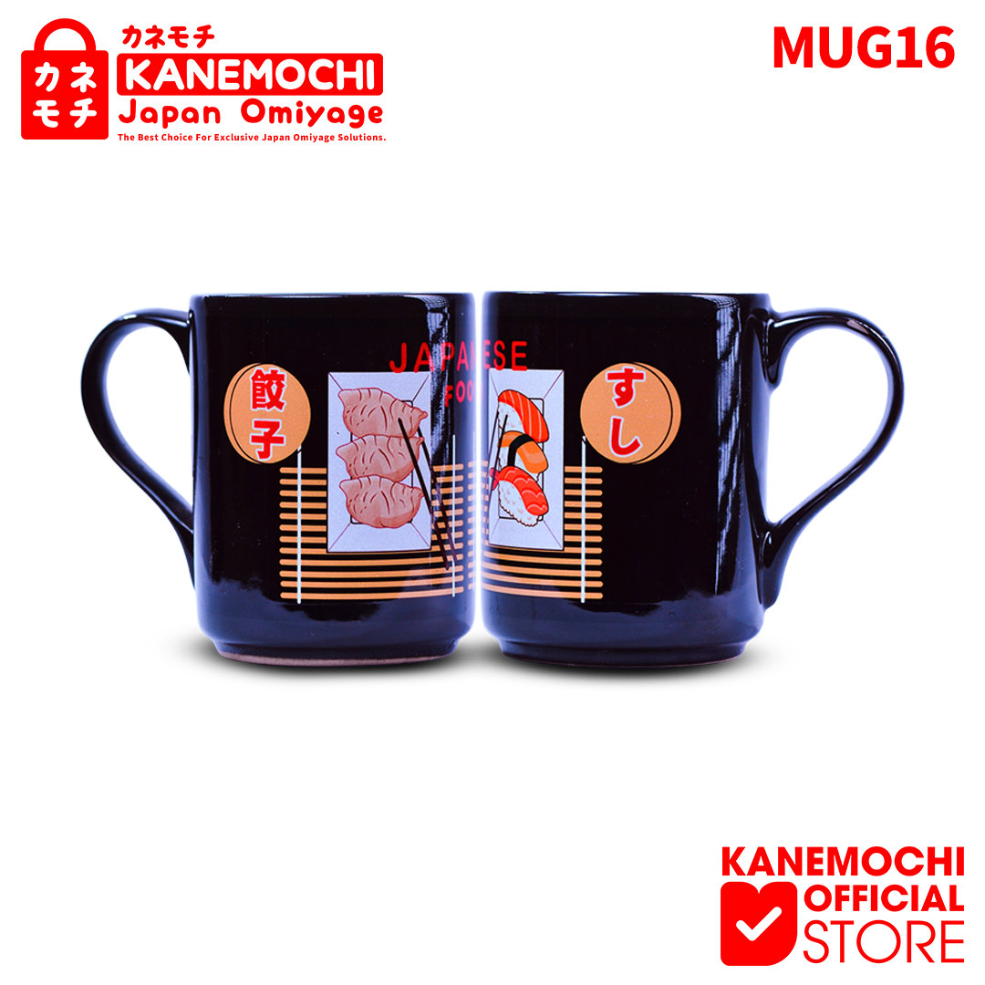 KANEMOCHI MUG KERAMIK BLACK SOUVENIR GELAS KHAS JE...