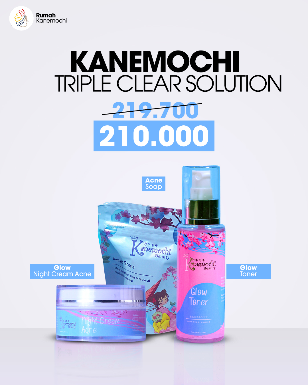 KANEMOCHI CARE BLUE MAGIC GLOW SOAP ACNE - TRIPLE...