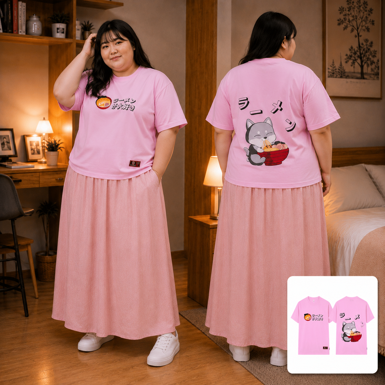 LEGACY COLLECTION TEE RAMEN NEKO JAPAN (PINK) - KA... - Gambar 3