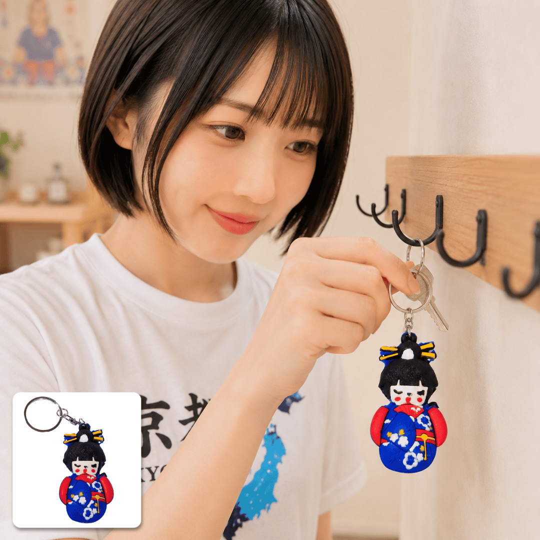 Kokeshi Heritage Charm | Gantungan Kunci Geisha Je... - Gambar 8