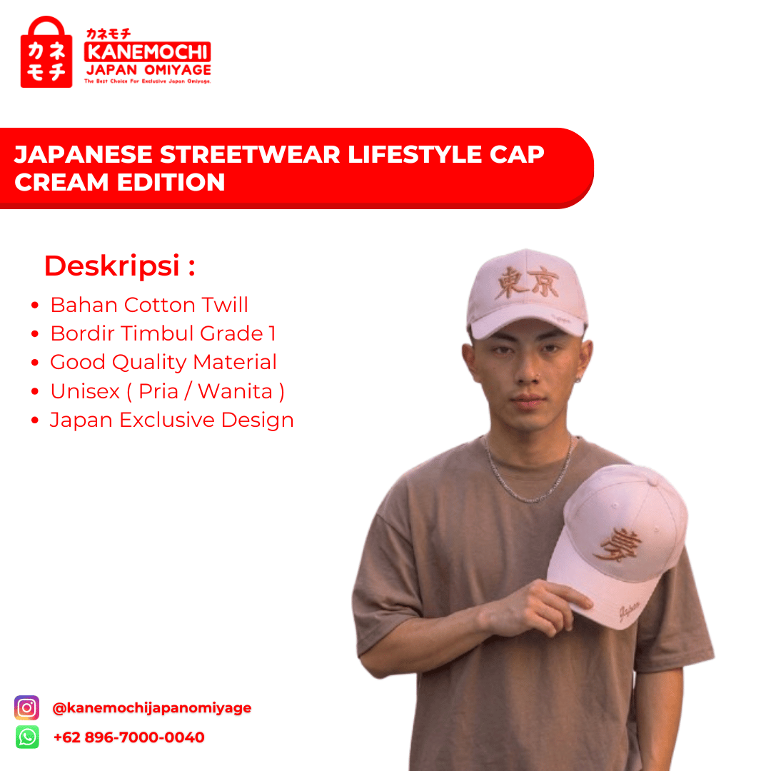 Japanese Streetwear Lifestyle Cap Cream Edition |... - Gambar 12