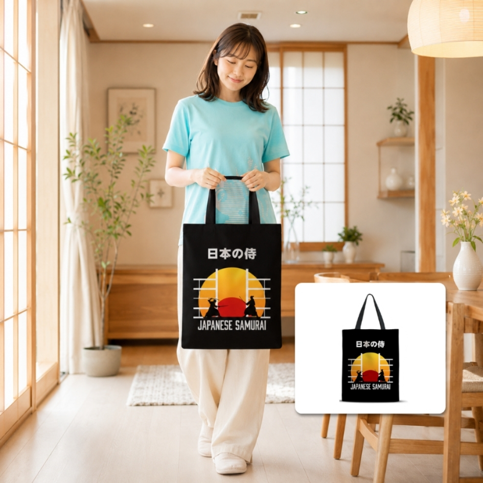 Japanese Lifestyle Tote Bag | Tas Jinjing Motif Je... - Gambar 4