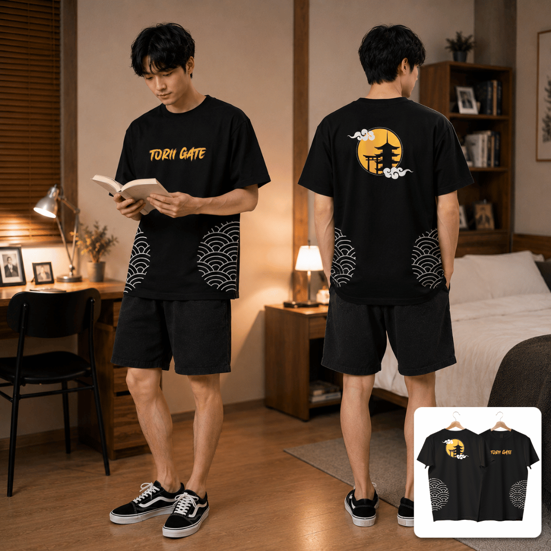 MASTERPIECE COLLECTION TEE TORII GATE (BLACK)-KAOS...