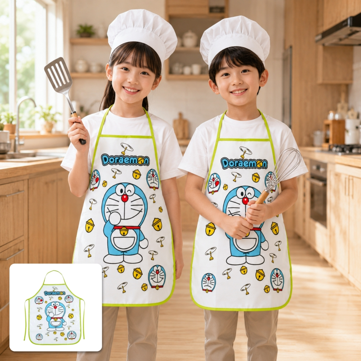 Japanese Kawaii Kids Apron Doraemon - Kanemochi Ce...