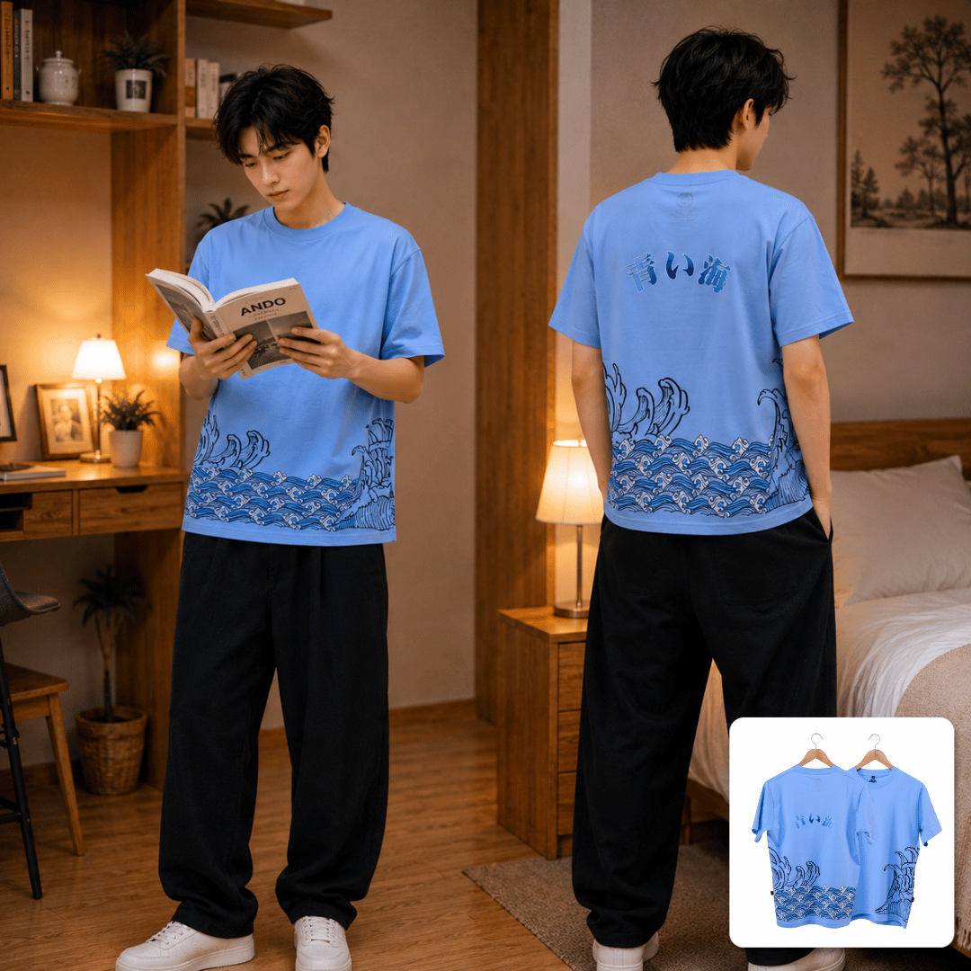 MASTERPIECE COLLECTION TEE AOI UMI (BLUE) - KAOS C...
