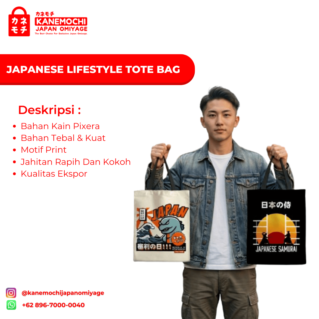Japanese Lifestyle Tote Bag | Tas Jinjing Motif Je... - Gambar 16