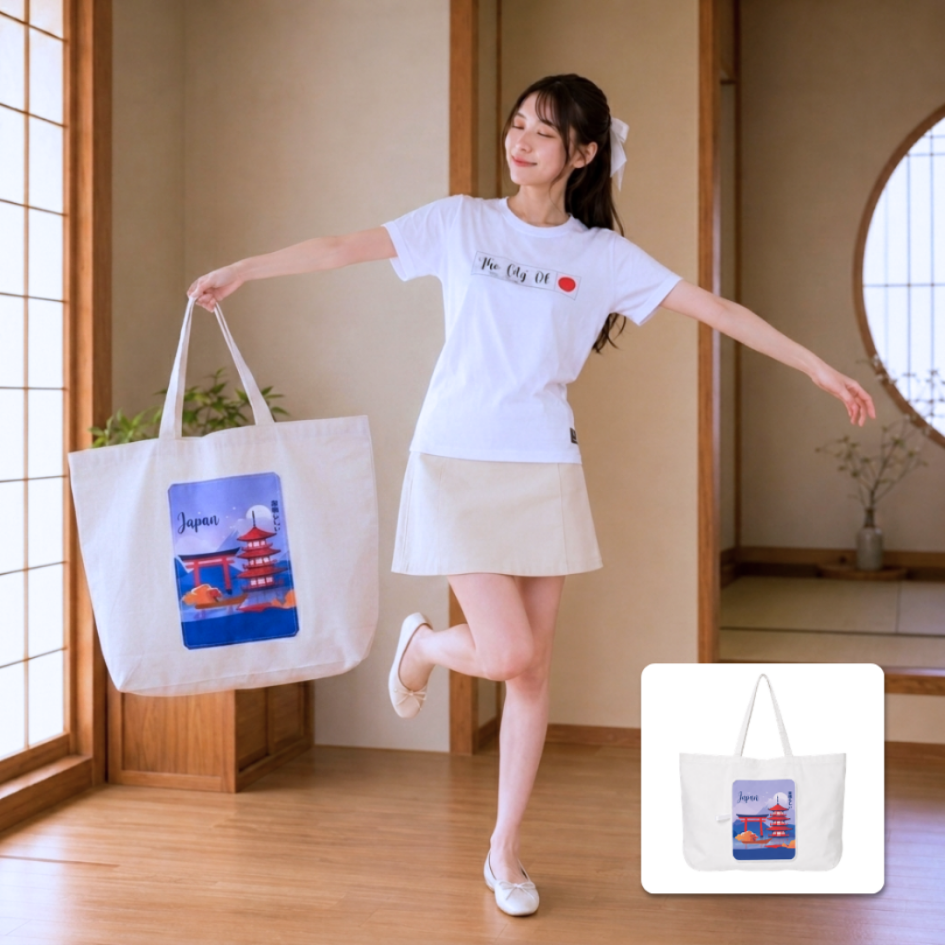 Japanese Smart Fold Bag | Tas Belanja Lipat Motif... - Gambar 4