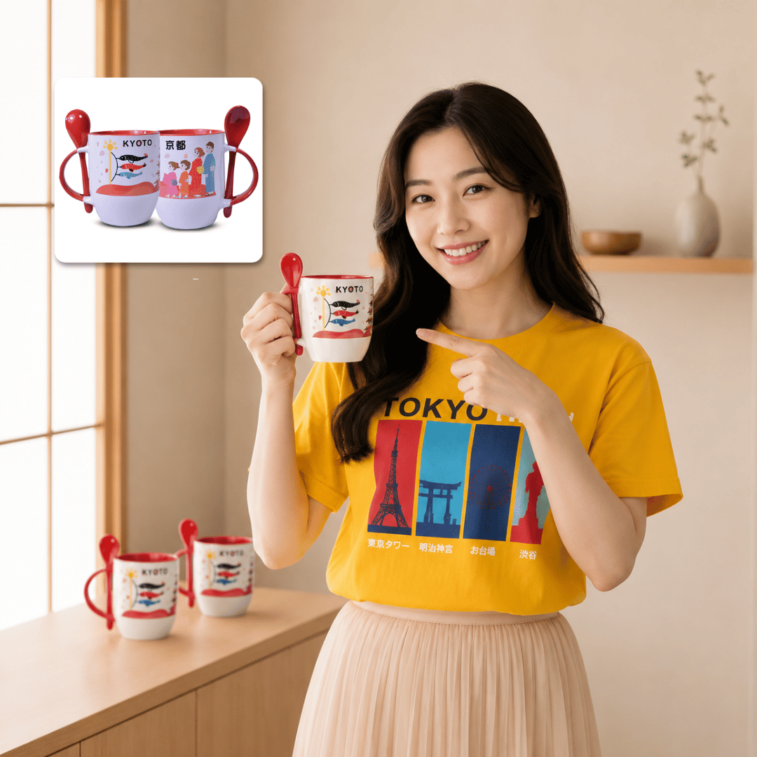 Kyoto Tea Ceremony Mug | Mug Keramik Set Sendok |... - Gambar 7