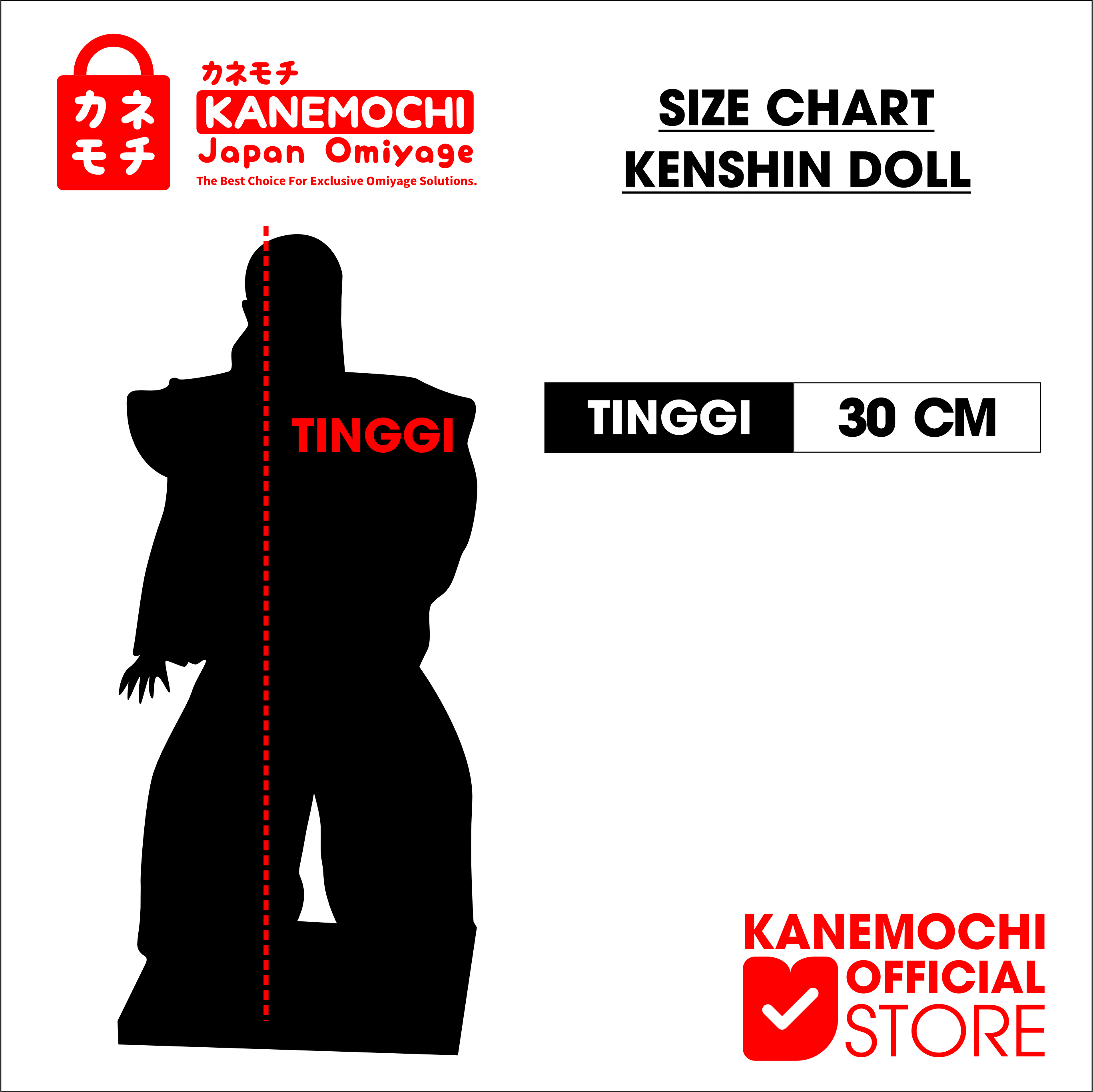 KANEMOCHI JAPAN KENSHIN SAMURAI DOLL (30CM) - Souv... - Gambar 12