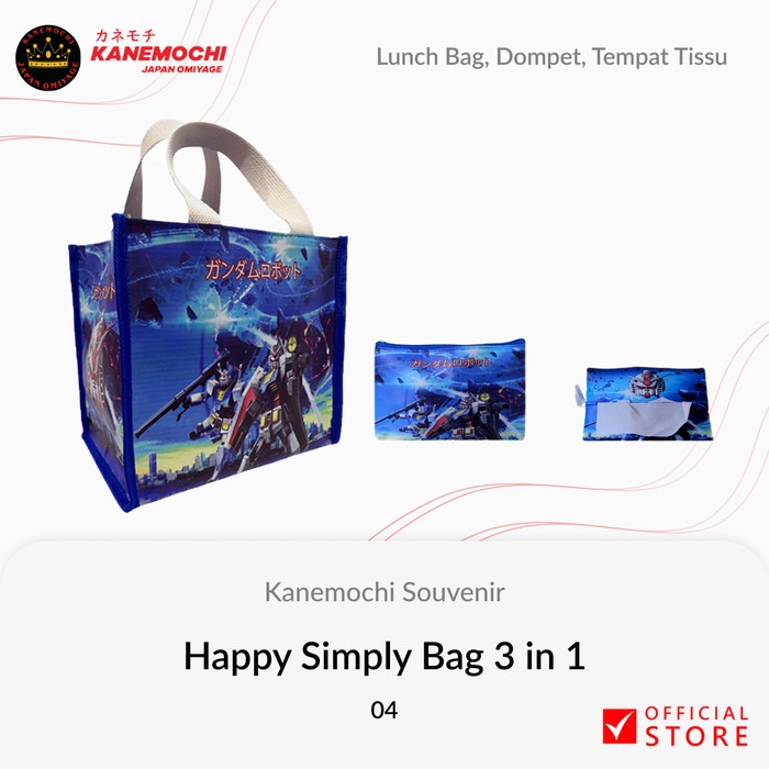 Varian GUNDAM BLUE dari KANEMOCHI 3 IN 1 HAPPY SIMPLY BAG - KANEMOCHI TAS...