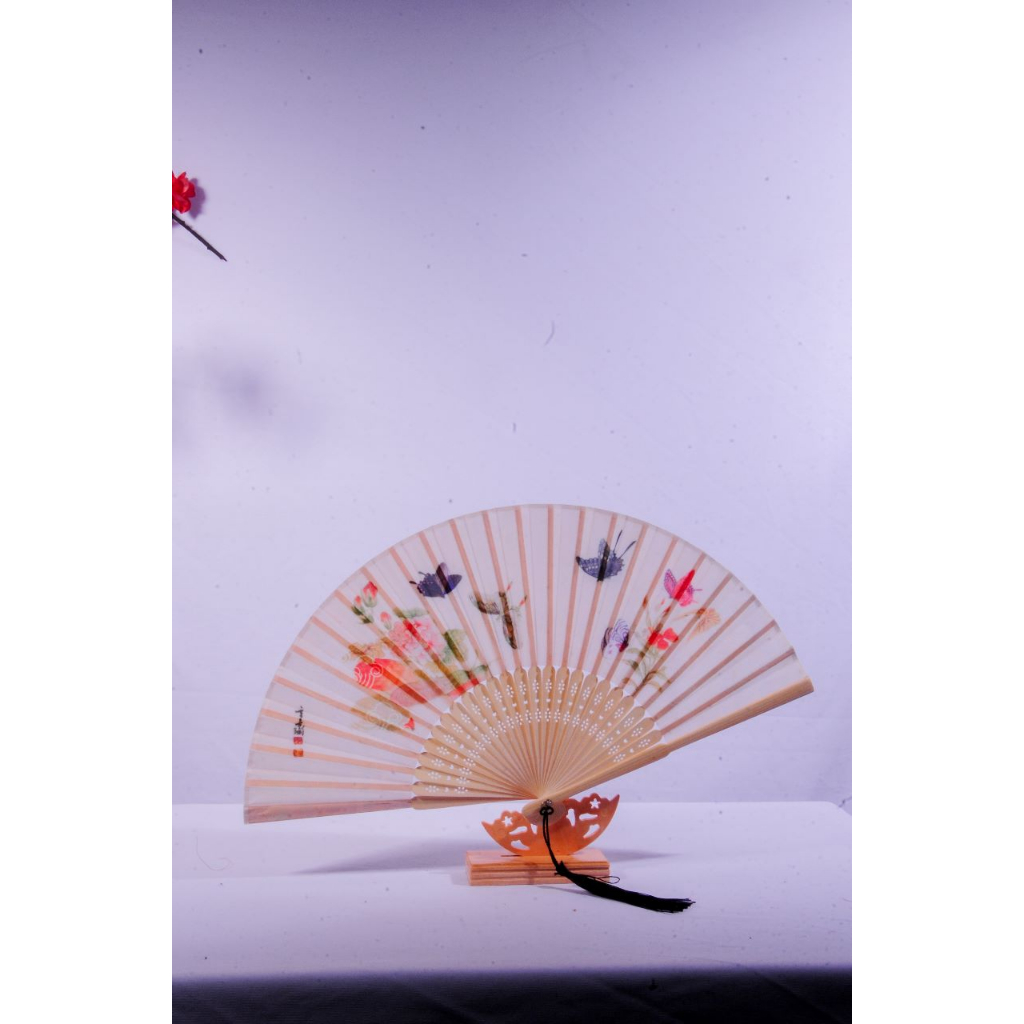 Varian UTSUKUSHI CHOU dari KANEMOCHI JAPAN PREMIUM HANDFAN SET - Set Kipas Ta...