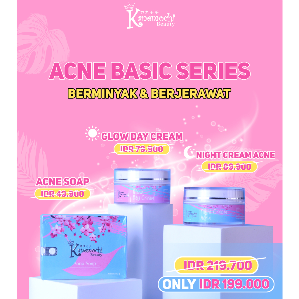 Varian Berminyak Berjerawat dari Kanemochi Beauty -  ACNE BASIC SERIES (Isi 3 Pcs)....